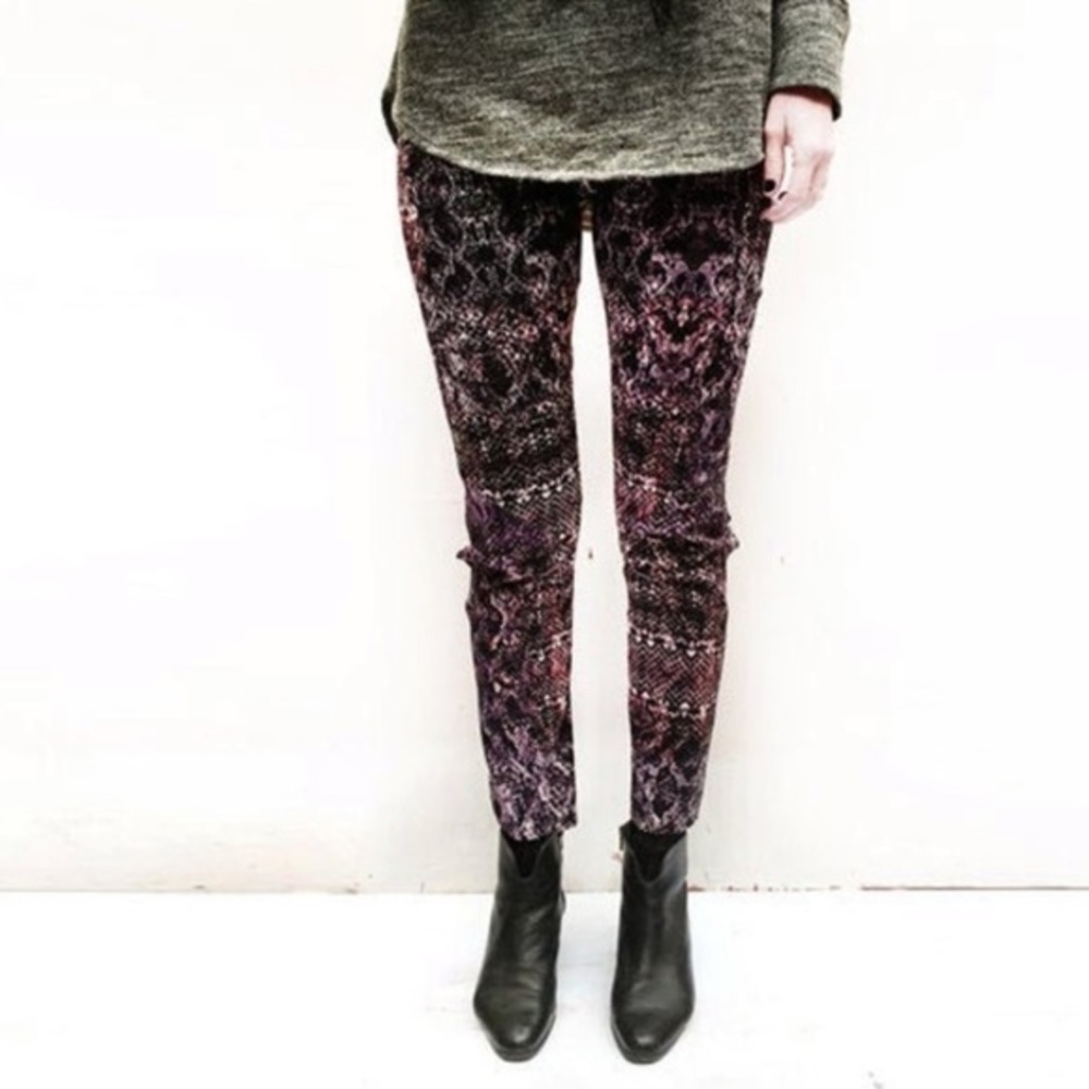 ALUMA Handmade Purple Snakeskin Printed Pants